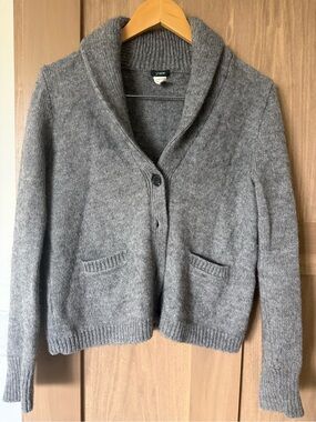 J. Crew Gray Wool Shawl Collar Cardigan with Pockets